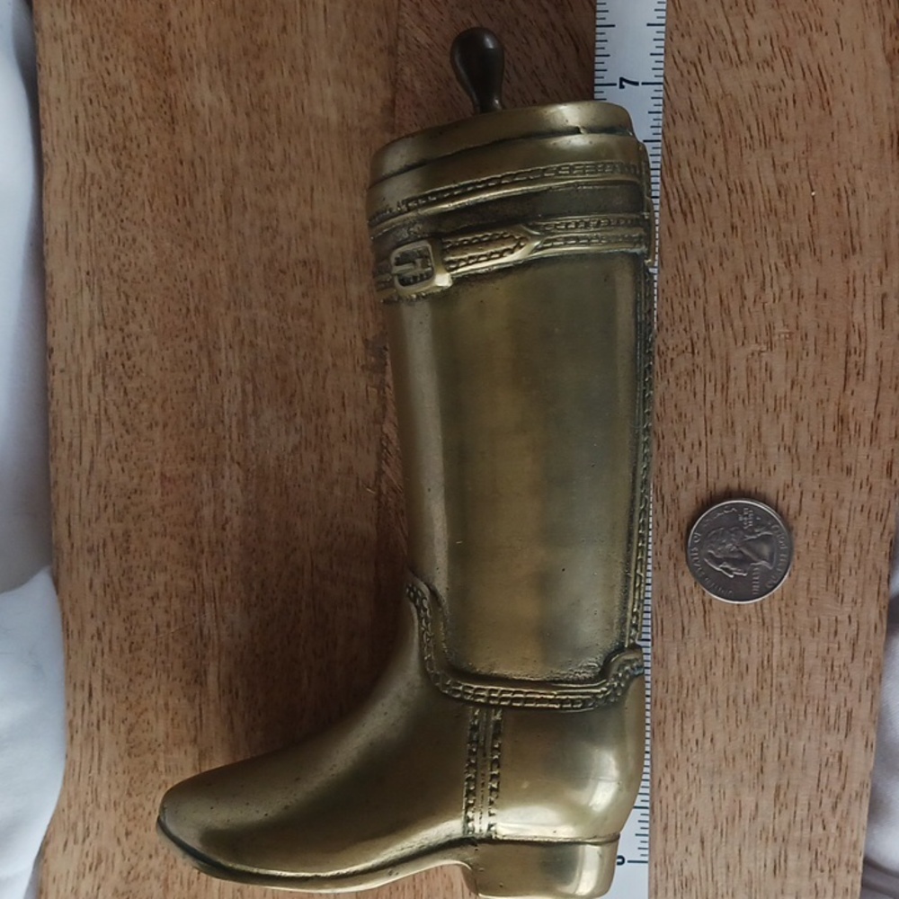 Vintage Brass Riding Boot. Door Stop, Bookend. Equestrian Decor, Ralph Lauren - Picture 7 of 11